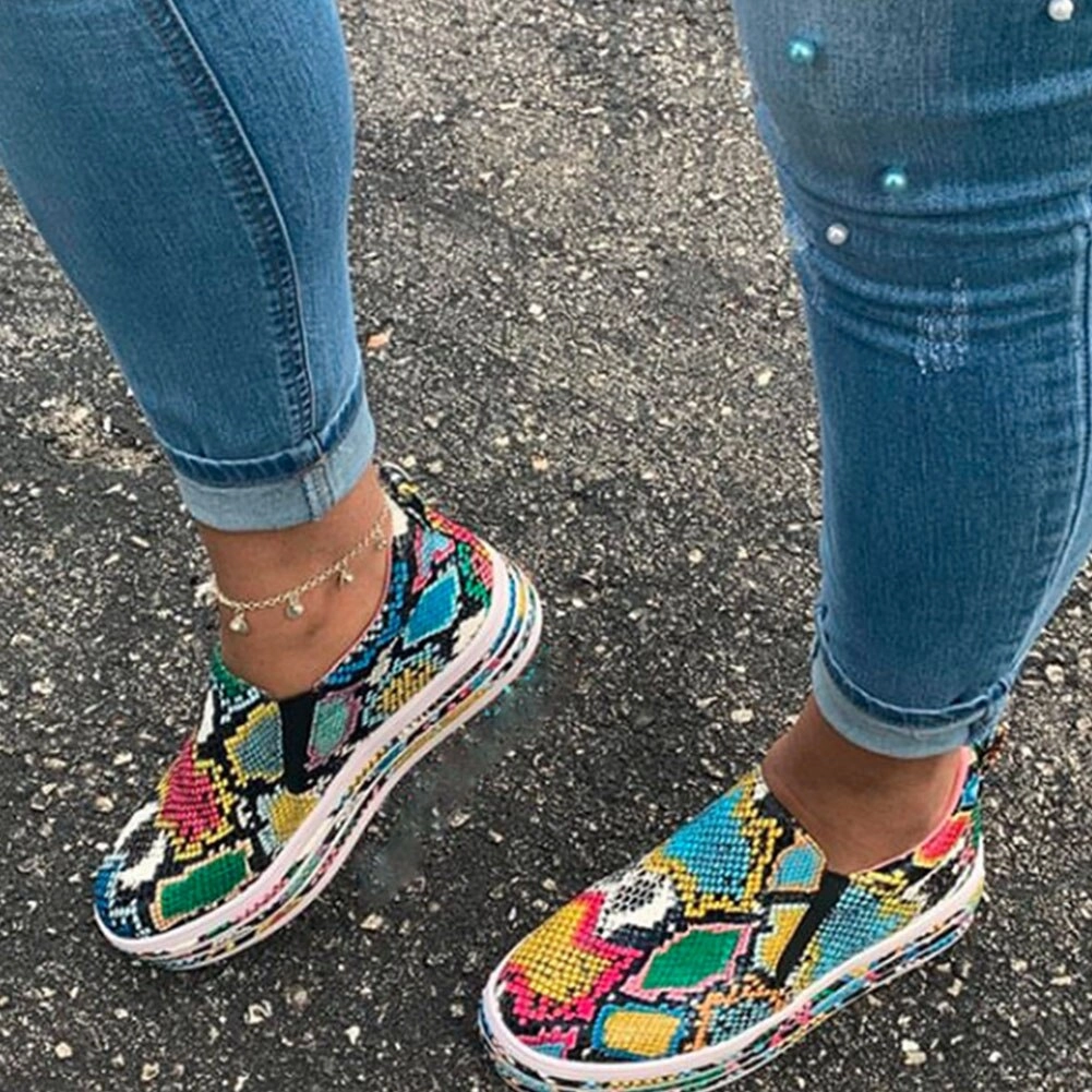 Loafers Shoeplay Amozae-- INS HOT Colorful Snake Printed Loafers Female Sneakers Fashion 2024 Comfortable Women Shoes Footwear Flats