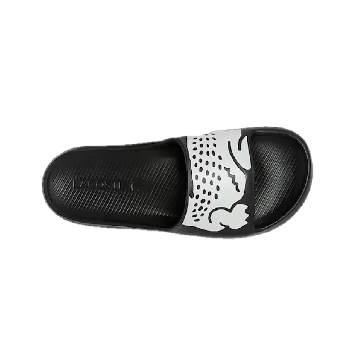 Smooth Soles LACOSTE 7-41CMA0010312 CROCO 2.0 0721 2 MN'S (Medium) Black/White Synthetic Slides