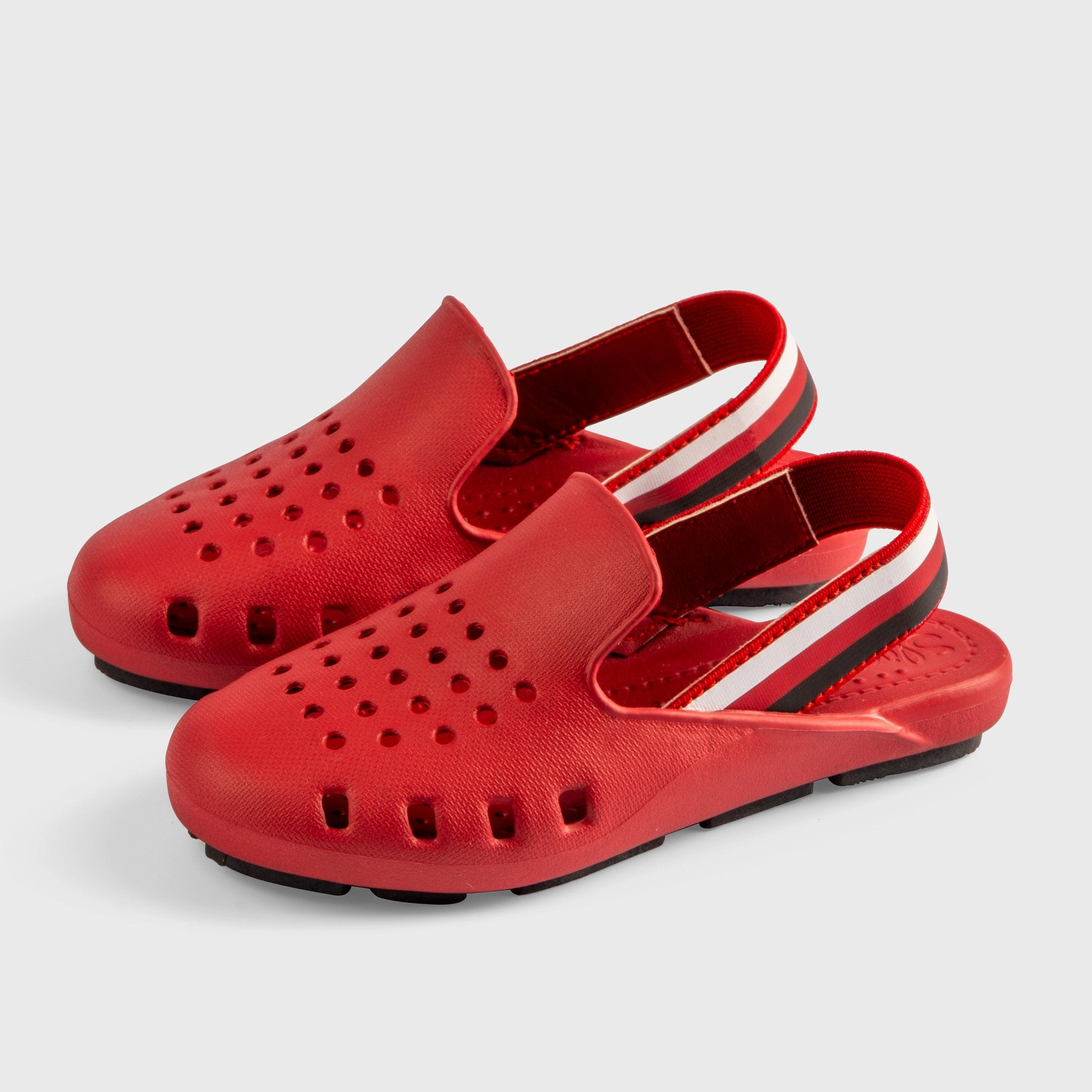 RED COLORBLOCK MULE SLINGERS <br><span style="font-size: 8px; font-weight: normal;"> Girls red shoes functions as water shoes - kids sandals. Asics Clay Shoes
