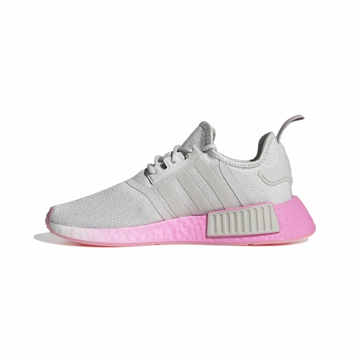 moon - design shoes ADIDAS GW9462 NMD_R1 WMN'S (Medium) Grey/Pink/White Stretch Fabric Running Shoes