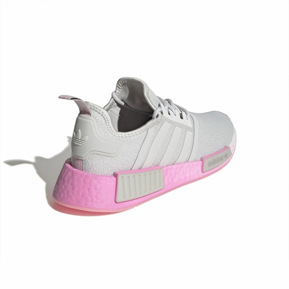 ADIDAS GW9462 NMD_R1 WMN'S (Medium) Grey/Pink/White Stretch Fabric Running Shoes Wi - Fi - enabled