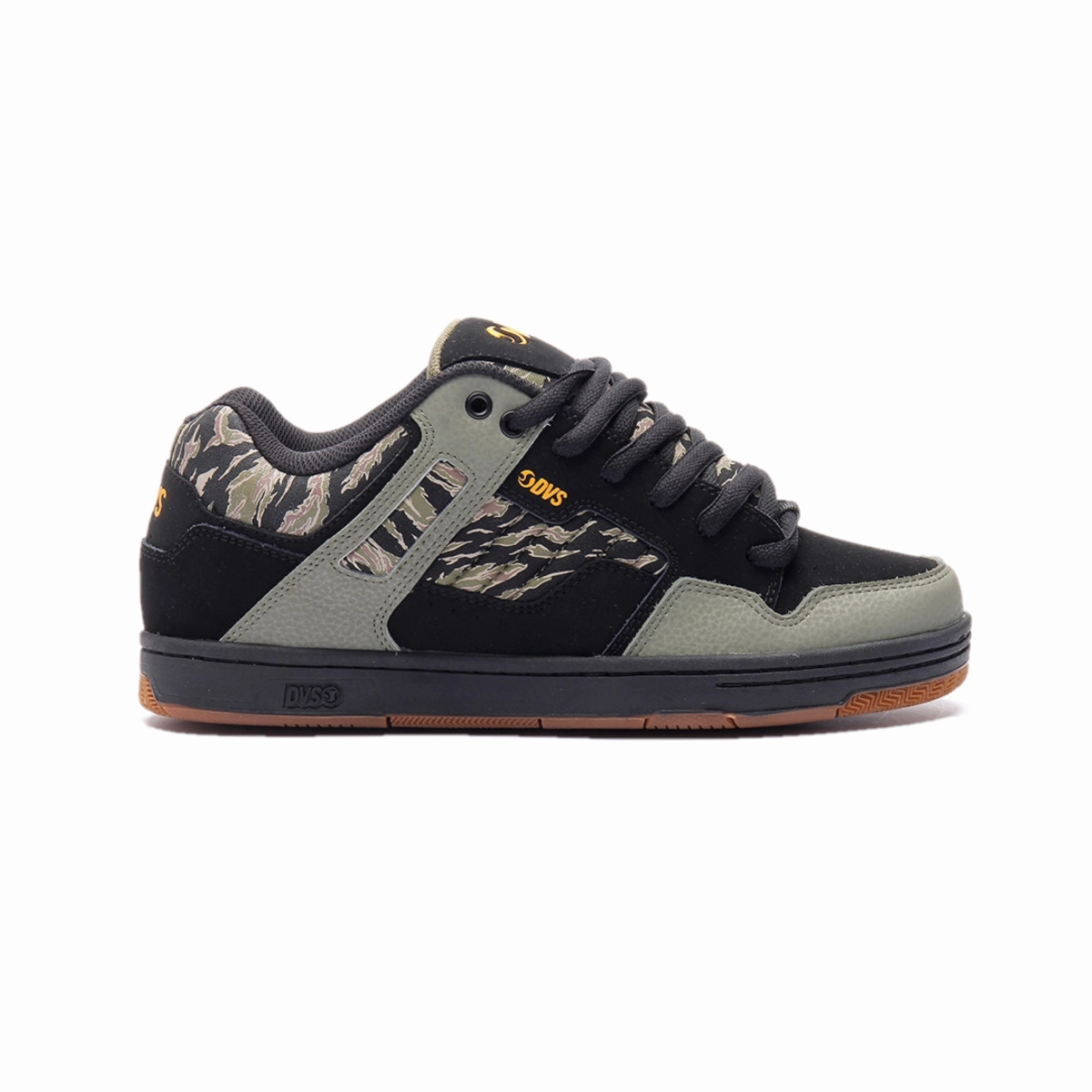 DVS F0000278036 ENDURO 125 MN'S (Medium) Black/Jungle/Camo Leather & Mesh Skate Shoes Flexible Build
