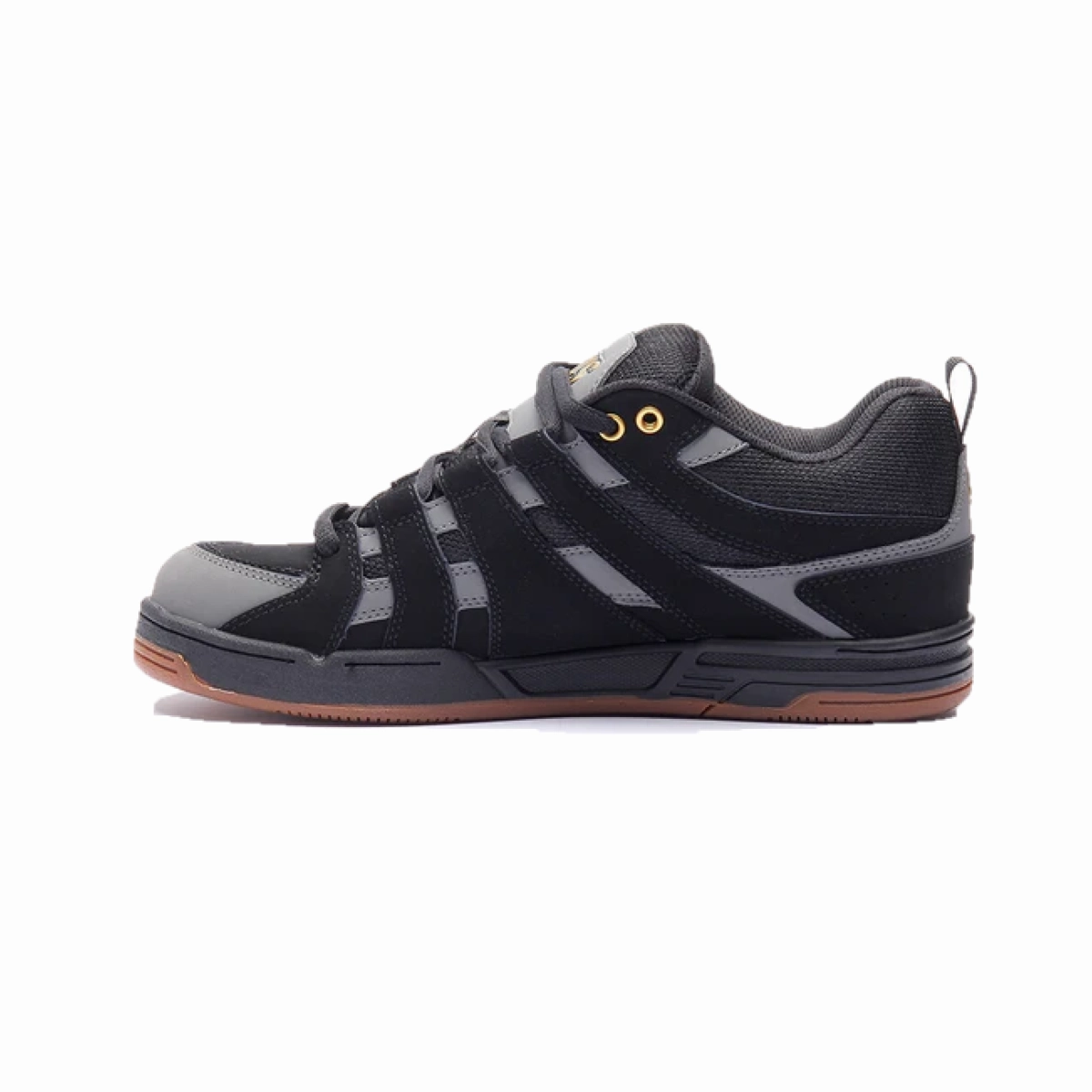 Advanced Lacing Performance Boost DVS F0000335002 PRIMO MN'S (Medium) Black/Charcoal/Gold Leather, Suede & Nubuck Skate Shoes