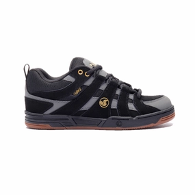 Ventilated Design DVS F0000335002 PRIMO MN'S (Medium) Black/Charcoal/Gold Leather, Suede & Nubuck Skate Shoes