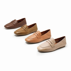 Dwarves Leather Penny Loafers for Women in Brown/Khaki/Beige/Coffee Jones New York Loafers