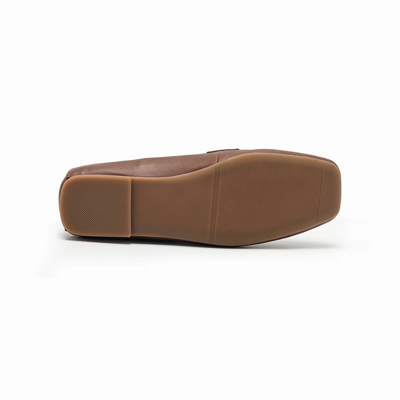 Patent Leather Loafers Wedge Dwarves Leather Penny Loafers for Women in Brown/Khaki/Beige/Coffee