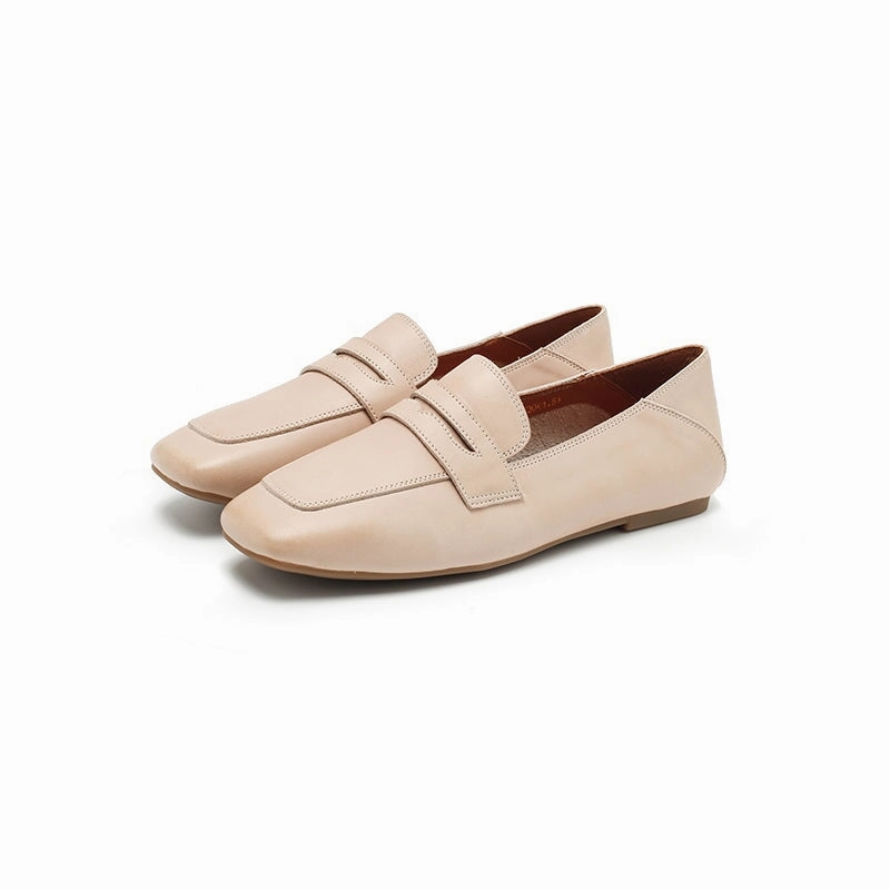 Dwarves Leather Penny Loafers for Women in Brown/Khaki/Beige/Coffee Doc Martens Loafers