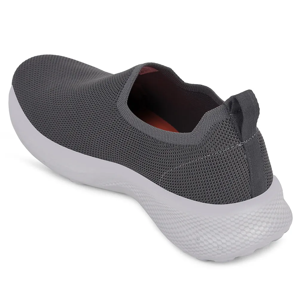 Leap7x Grey Sports Non Lacing Walking Shoes For Men GHD-89E By Liberty Training In Basketball Shoes