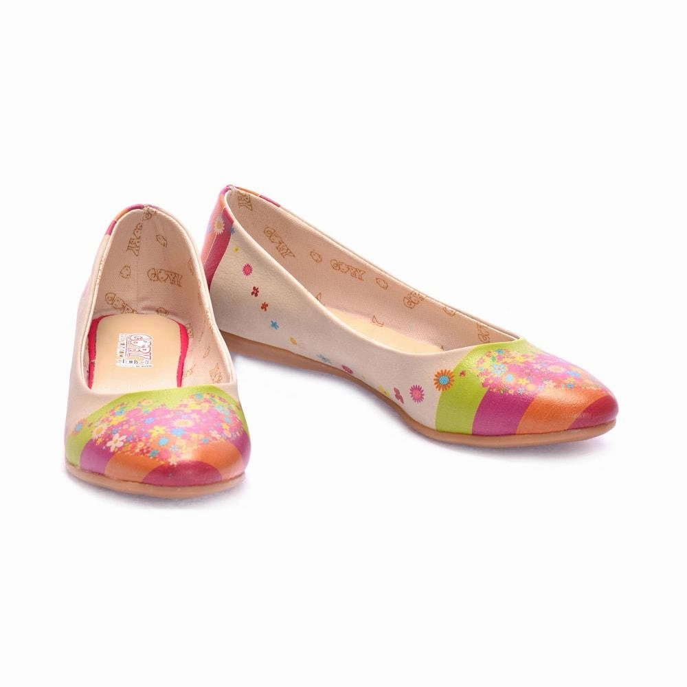 Dinner Look Flowering Heart Ballerinas Shoes 1054