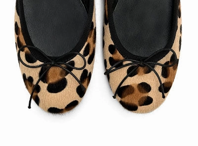 Animalier spotted calf hair ballet flats Golden Flats Shoes