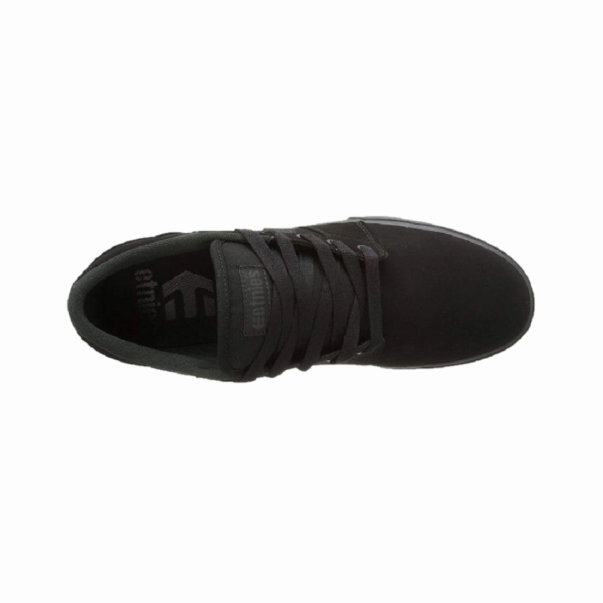 ETNIES 4101000351 004 BARGE LS MN'S (Medium) Black/Black Suede/Canvas Skate Shoes Street Fit Moist Dry