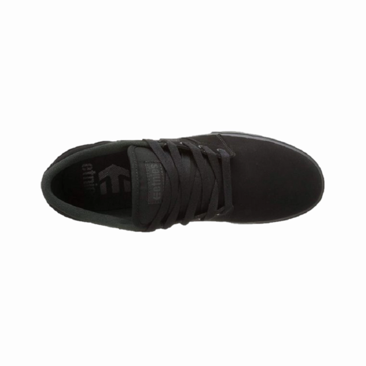 ETNIES 4101000351 004 BARGE LS MN'S (Medium) Black/Black Suede/Canvas Skate Shoes Street Fit Moist Dry