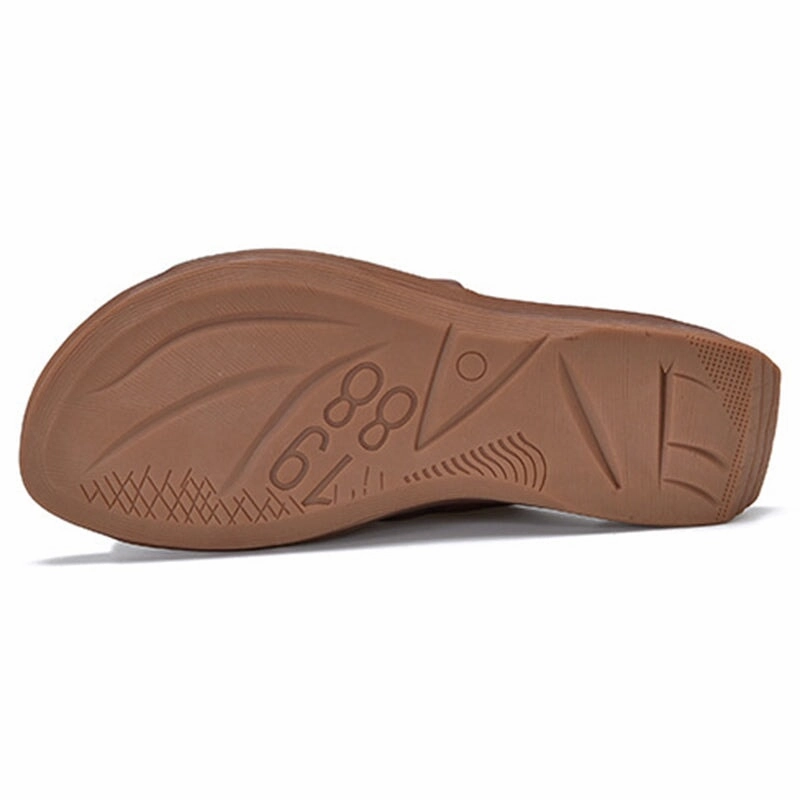 Women's Genuine Leather Slippers Open Toe in Coffee/Black Ladies Loafers Shoes