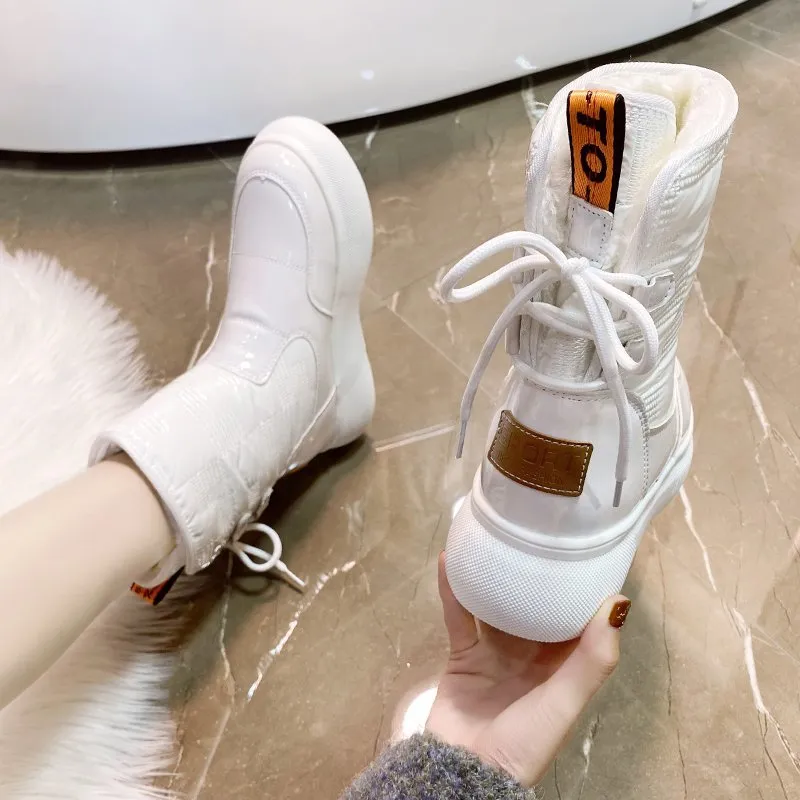 Adeline  Bottes de neige de luxe rglables pour les jours froids Best Waterproof Leather Boots