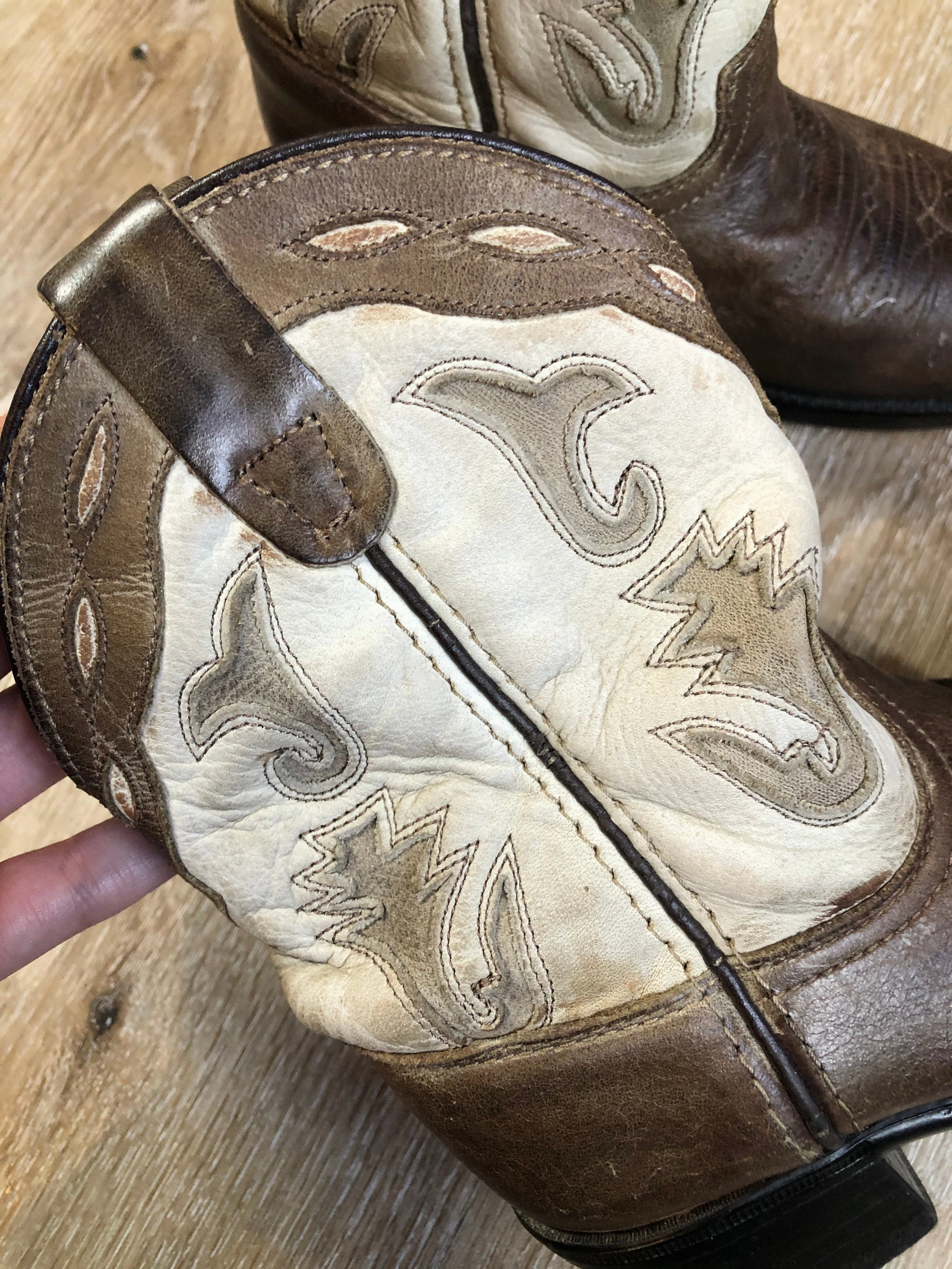 Boots For Goruck Kids Brown Leather and Suede Western Cowboy Boot SOLD