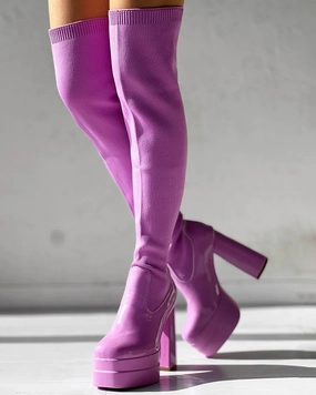 Allie Over The Knee Platform High Heel Boots Best Adidas Pickleball Shoes