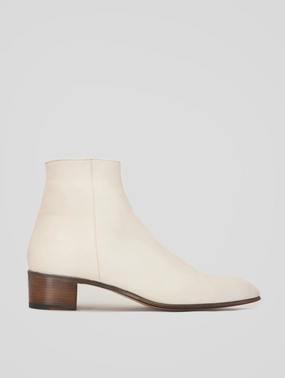 Boots Interceptor SONNY 40MM ANKLE BOOT IN IVORY CALFSKIN