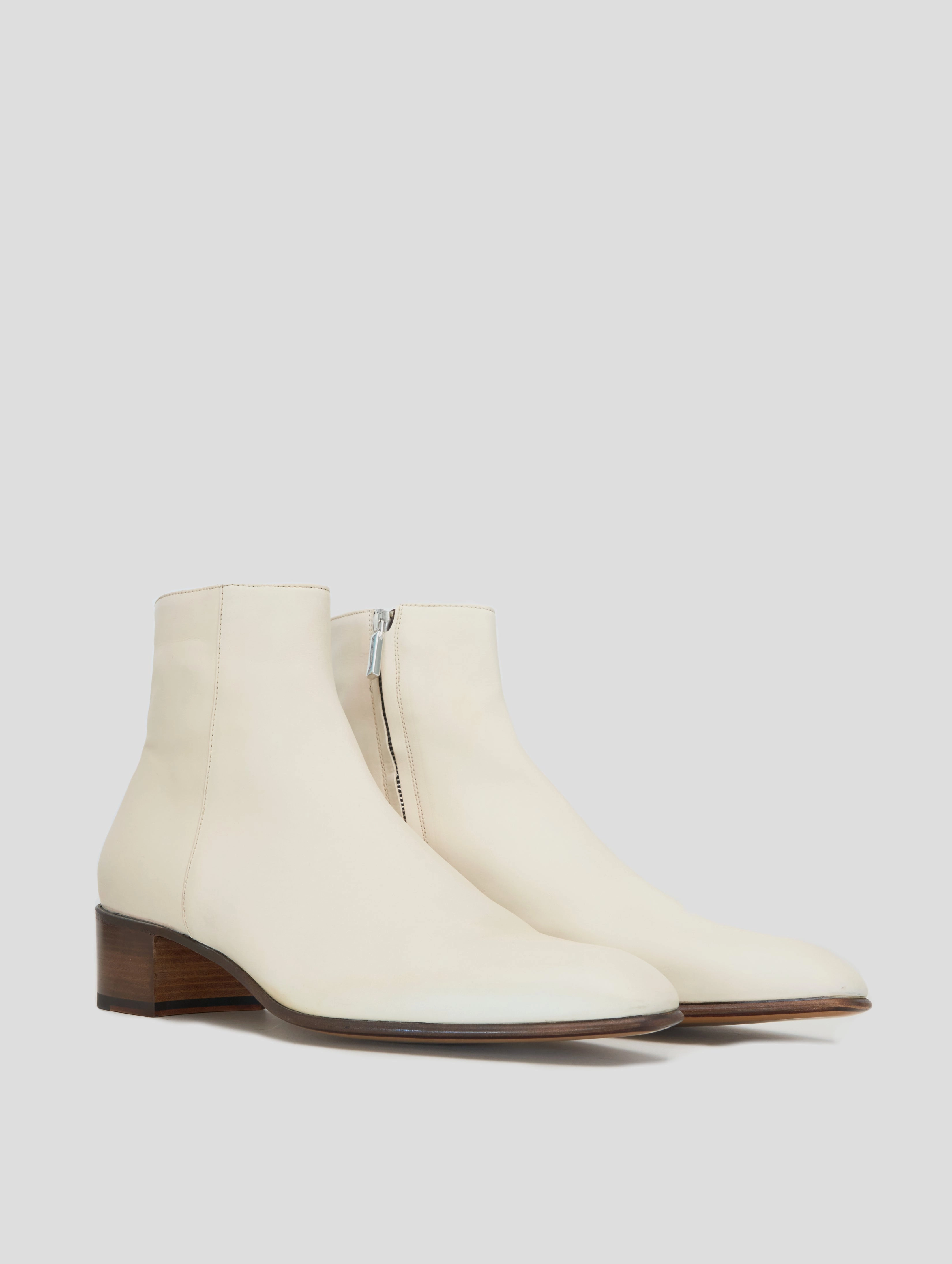 SONNY 40MM ANKLE BOOT IN IVORY CALFSKIN Leather Filler For Boots