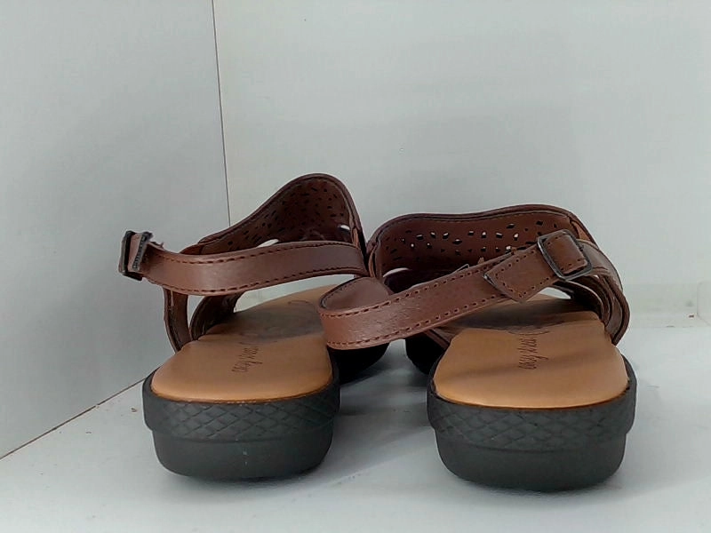 Ecco Shoes Flats Easy Street Bolt Sandals Brown Size 6 Open Toe Flats
