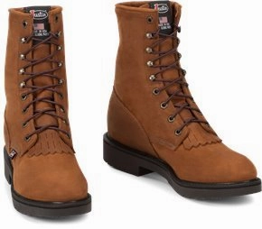 Justin Men's 8" Conductor Lace-Up Hazel Round Toe Work Boot Work Boot Outlet