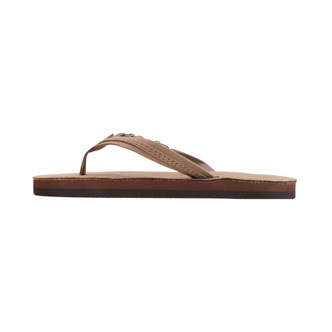 Urban Chill RAINBOW 101LTSFBK/DKBR FLIRTY BRAIDY PREMIER YTH'S (Medium) Dark Brown Leather Narrow Strap Sandals