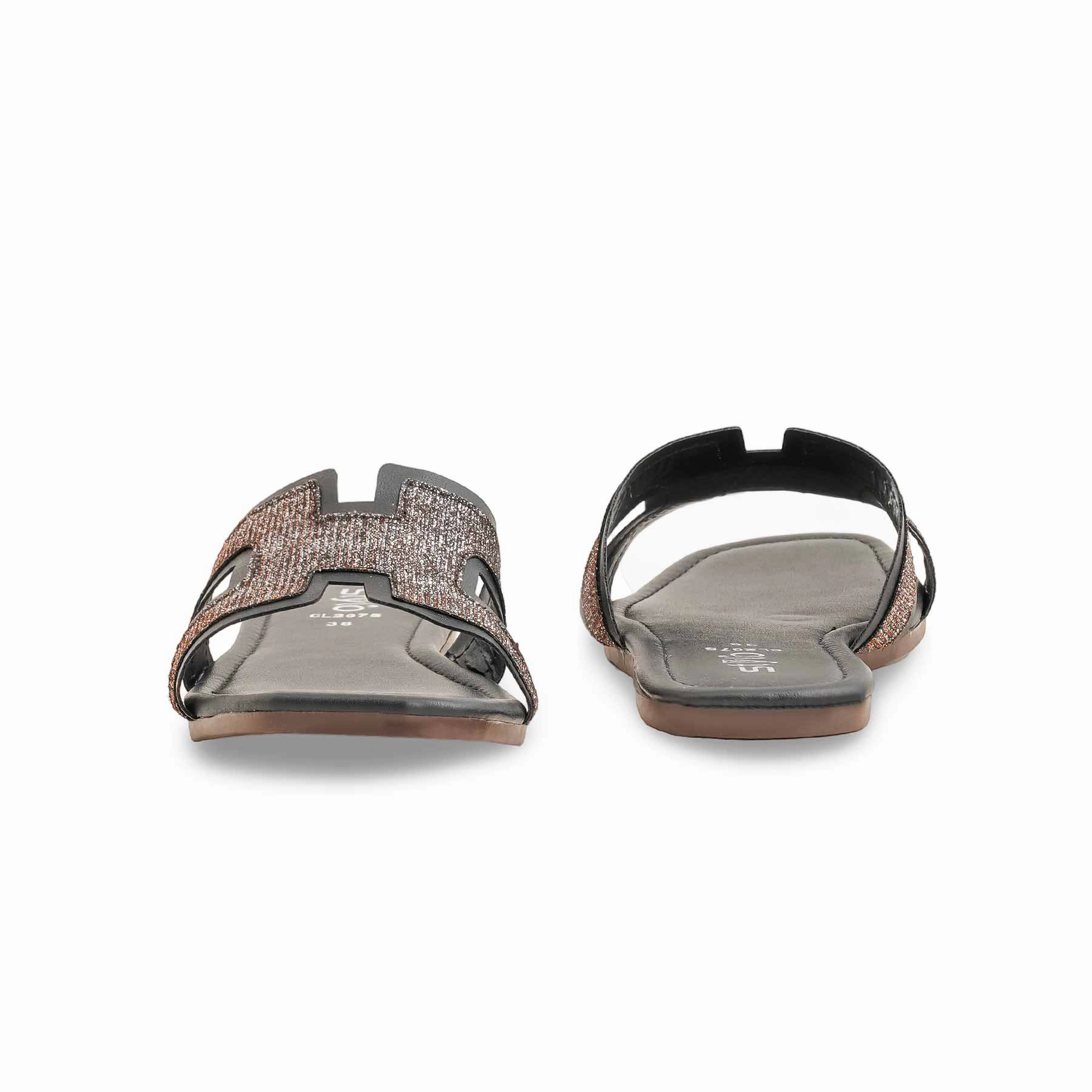 Water Resistant Slippers Black Casual Women Slipper CL2075