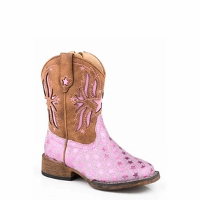 Zip Boots Roper Toddler Starlet Boot | Pink Glitter/Brown