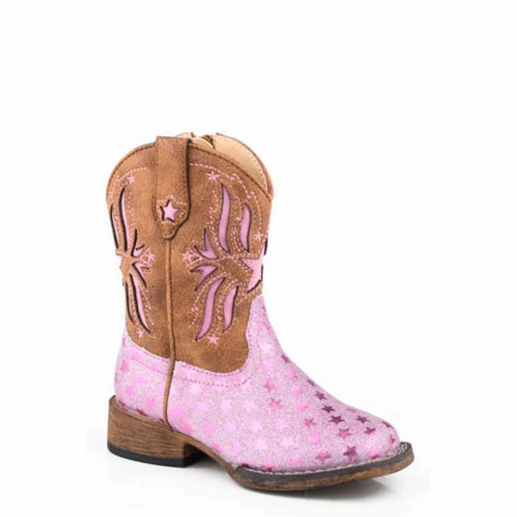 Insole Inserts For Boots Roper Toddler Starlet Boot | Pink Glitter/Brown
