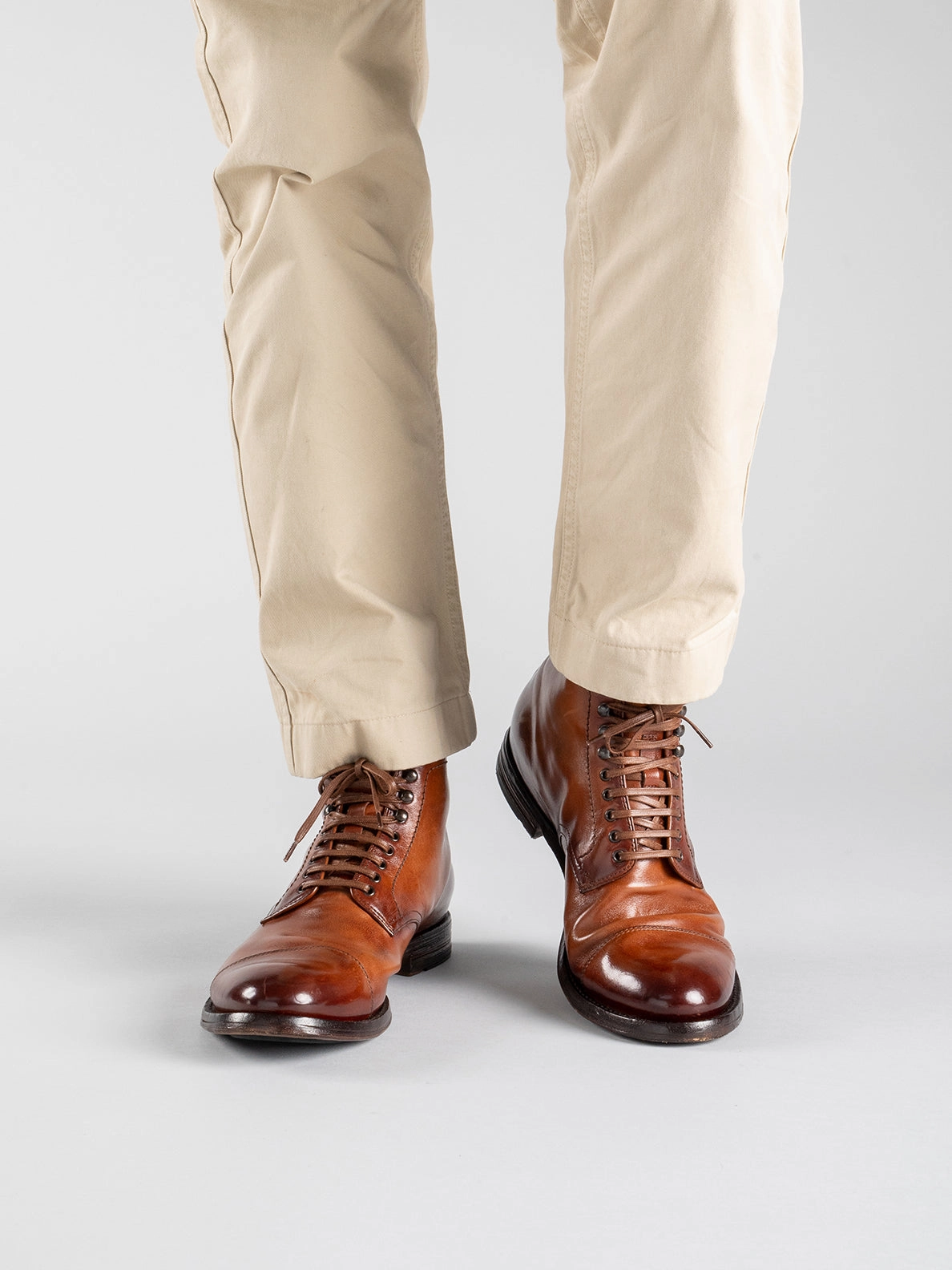 Knee High Heeled Boots ANATOMIA 016 - Brown Leather Ankle Boots