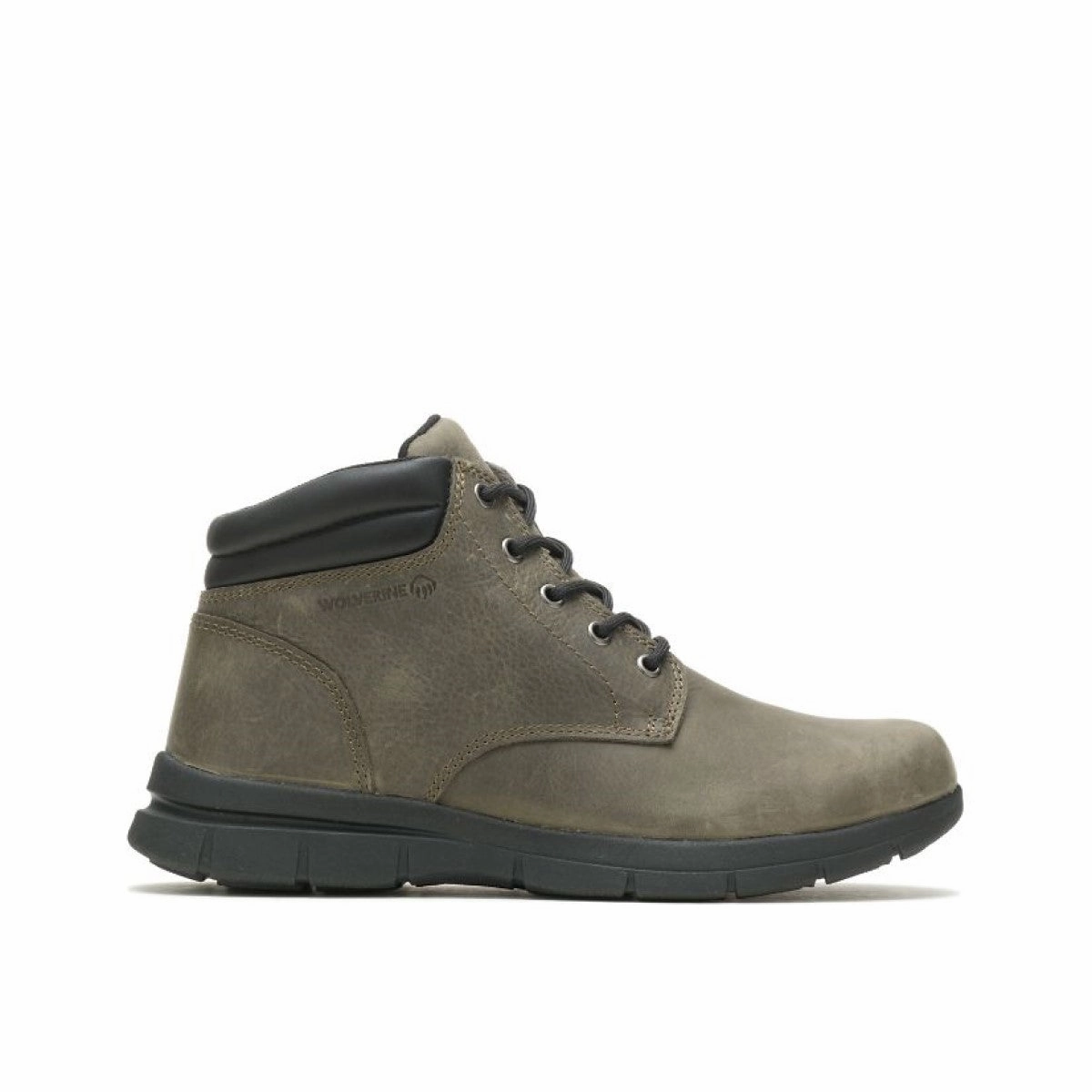 WOLVERINE W880267-EW KARLIN CHUKKA MN'S (Extra Wide) Charcoal Grey Leather Work Boots Light Pace