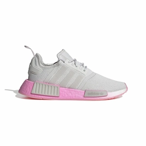 ADIDAS GW9462 NMD_R1 WMN'S (Medium) Grey/Pink/White Stretch Fabric Running Shoes Leather Lightweight