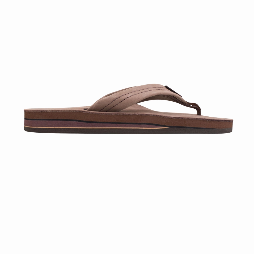 Cool Sandals RAINBOW 302ALTS0W/EXPR DOBLE LAYER PREMIER WMN'S (Medium) Expresso Leather Strap Sandals