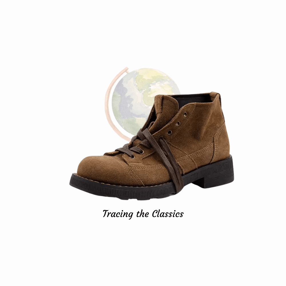 Suede Brown Vintage Boots | Classic Fashion Footwear-Time Traveler Insulated Leather Work Boots