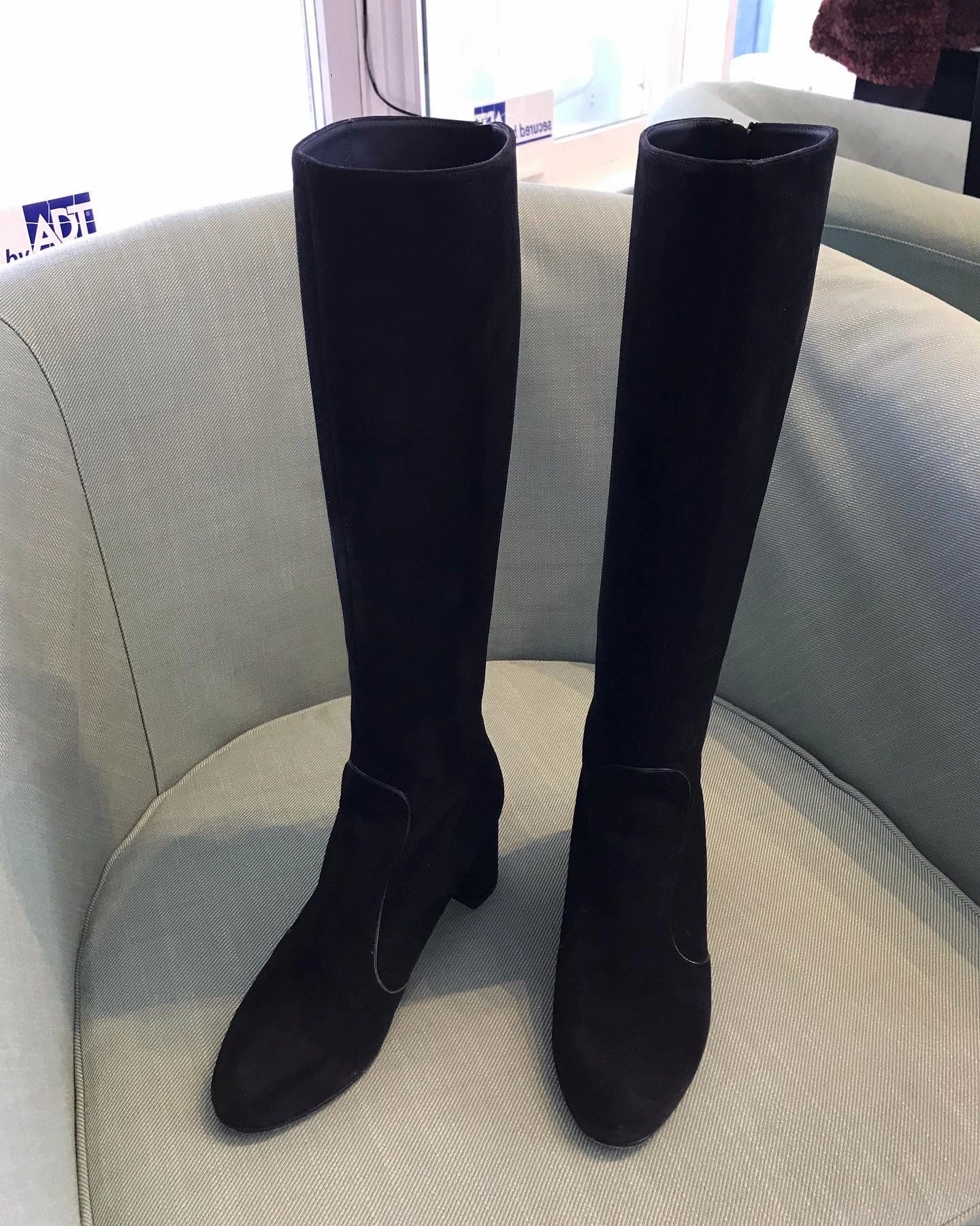 LOUIS VUITTON Masterclass Black Suede Knee-High Boots Adidas Shoes Ph