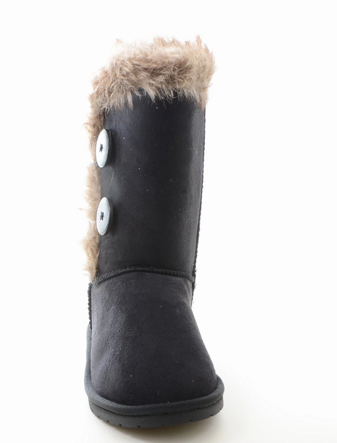 Original Chelsea Rain Boots Elegant-1 Furry Button Flat Stitched Vegan Suede Women's Warm Bootie
