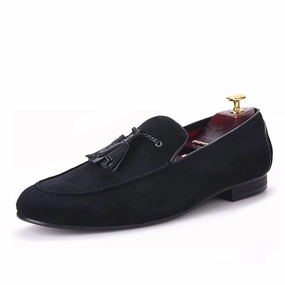 Loafers Bamboo OneDrop Handmade Cotton Men Dress Shoes Leather Tassels Wedding Party Prom Loafers