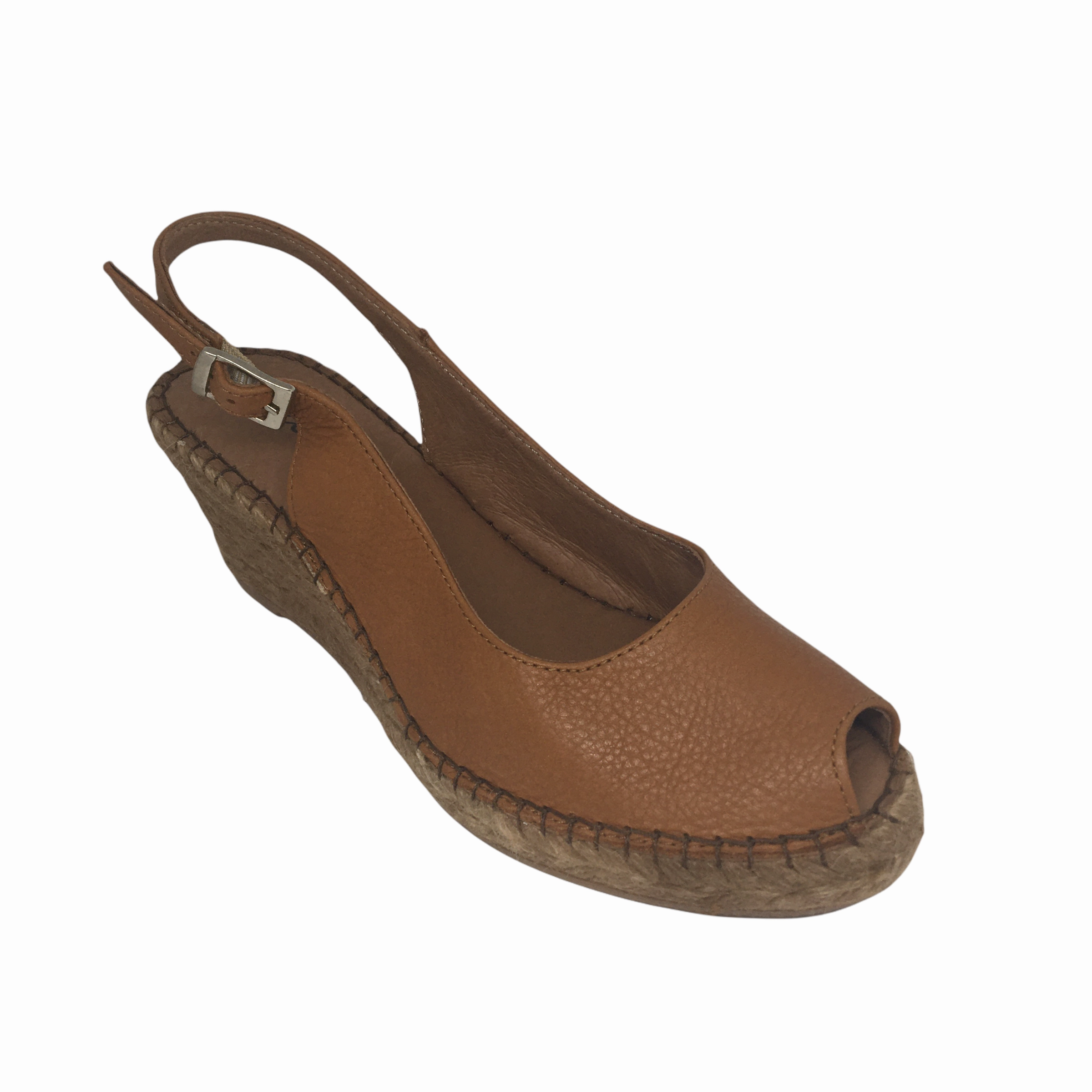 Modern Elegance Weekend Mood Beltrami Ana Tan Cuero Peep Toe Wedge SOLD OUT