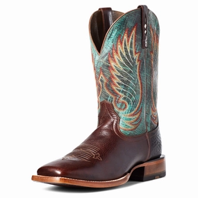 New Adidas Shoes Golf Ariat Men's Cyclone Western Boot, Stirrup Brown/Roaring Turquoise