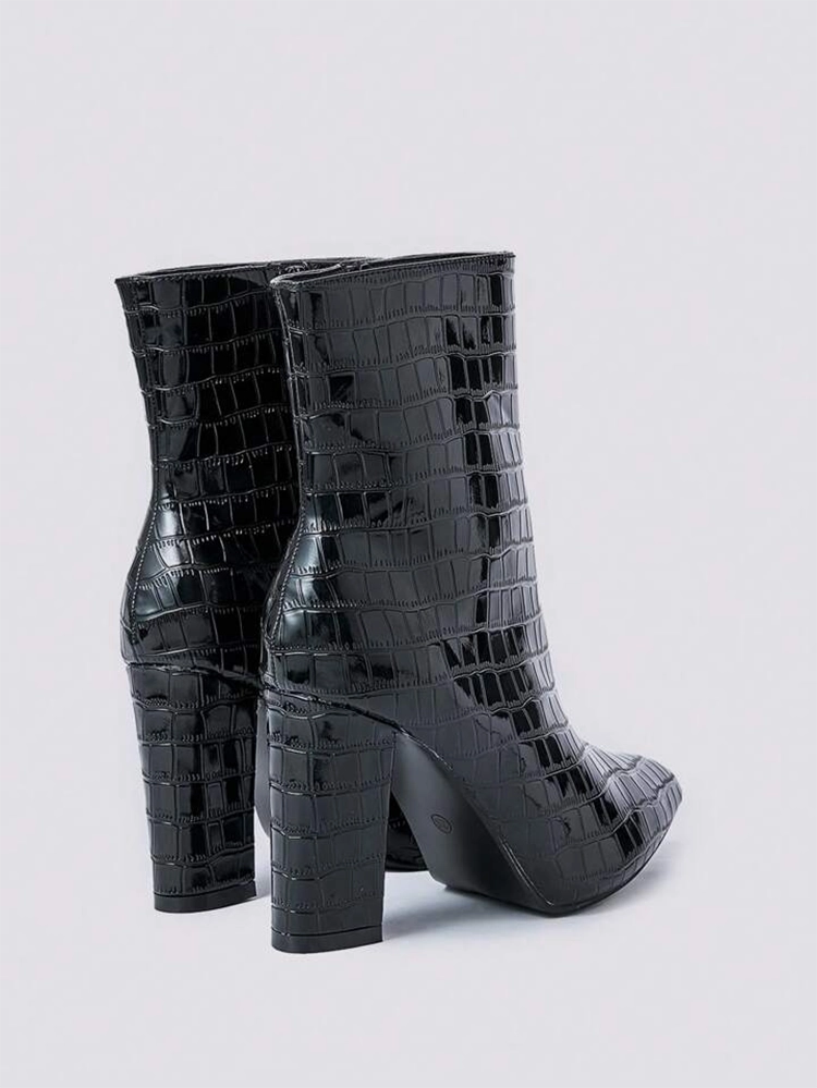 Embossed Chunky Heel Boots Shoes Adidas Stella Mccartney