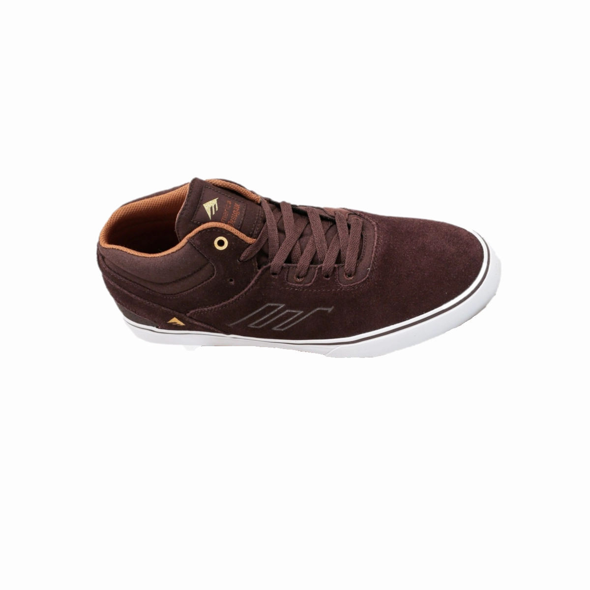 Foot alignment EMERICA 6102000107 919 WESTGATE MID VULC MN'S (Medium) Dark Brown Leather Skate Shoes
