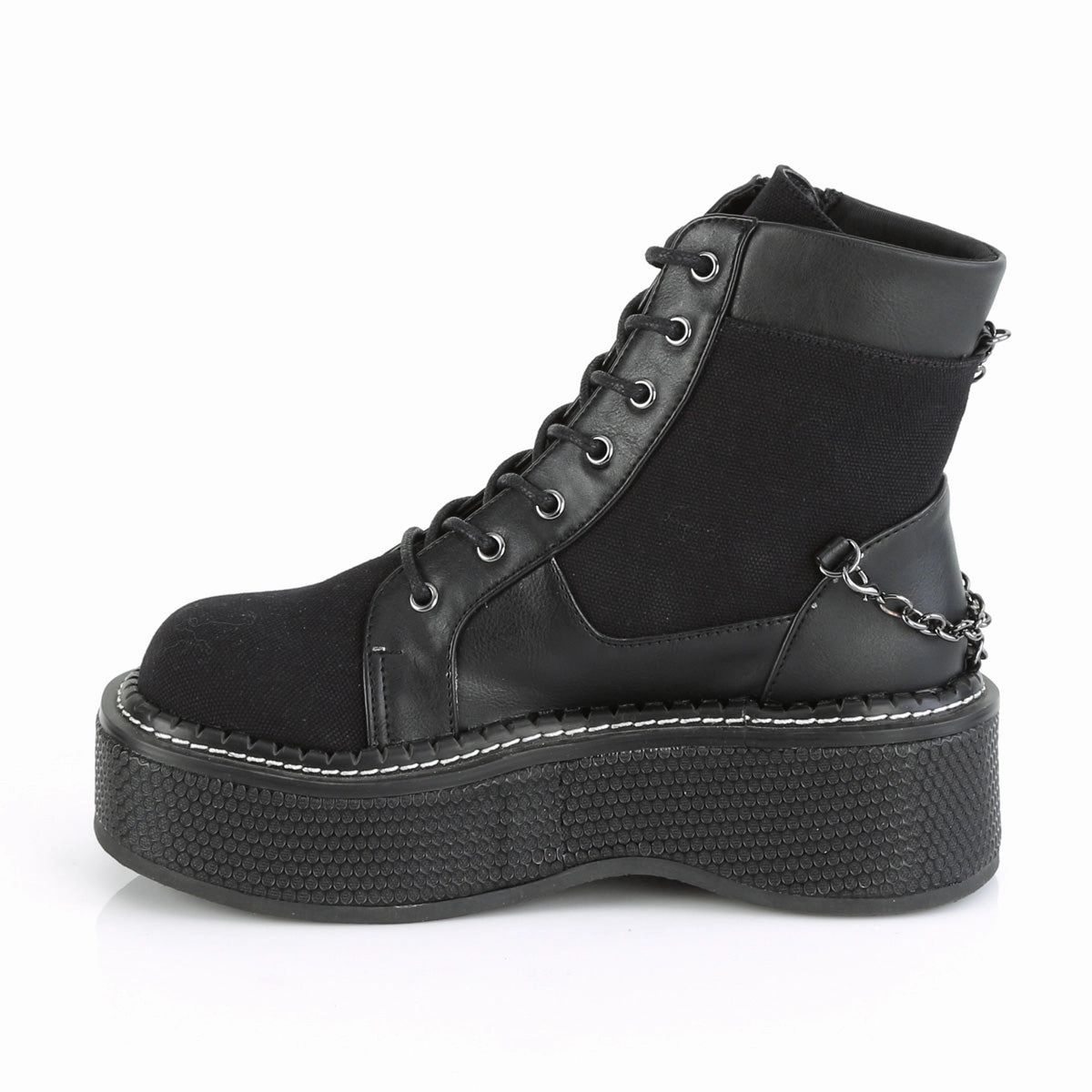 EMILY-114 DemoniaCult Black Canvas Sexy Women's Ankle Boots (Alternative Footwear) Adidas Best Soccer Shoes
