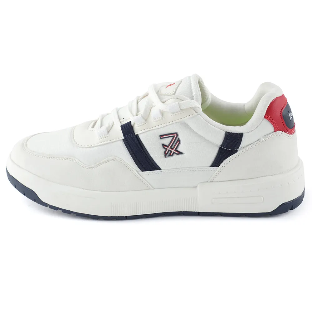 Leap7x White Sports Lacing Walking Shoes For Men NEXTER-3E By Liberty Athletic Works Mesh Trainer Athletic Shoe