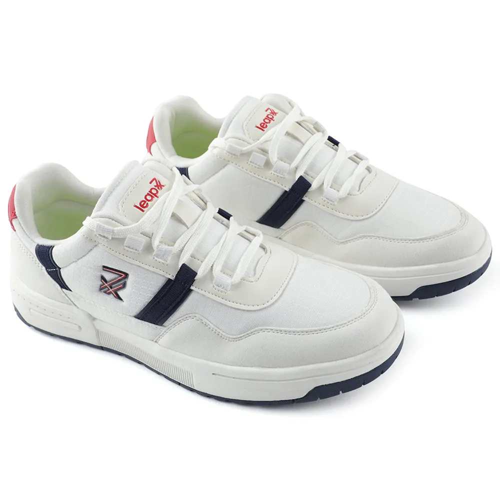 Leap7x White Sports Lacing Walking Shoes For Men NEXTER-3E By Liberty Hoka Trainer Shoes