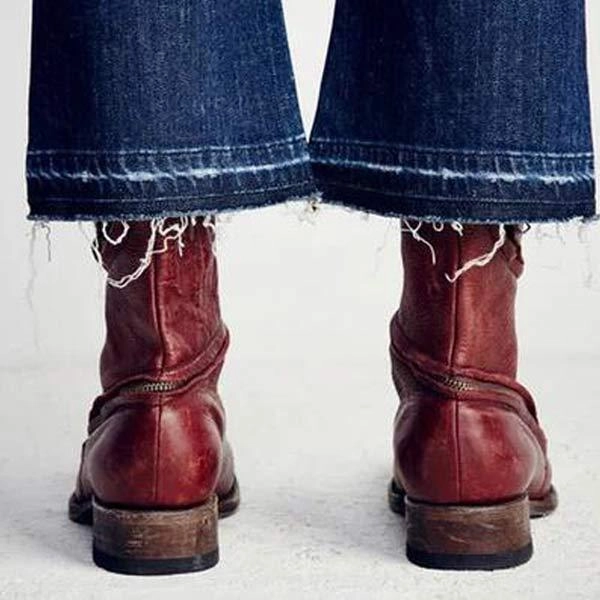 Women's Square Heel Low Heel Mid-Calf Zipper Boots 70765421C Adidas Aristocats Shoes