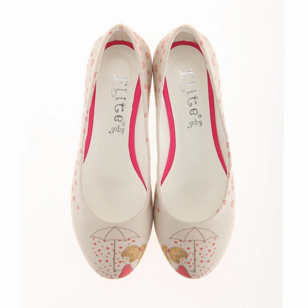 Heart Raining Ballerinas Shoes 1107 Smart Look Cool Tone