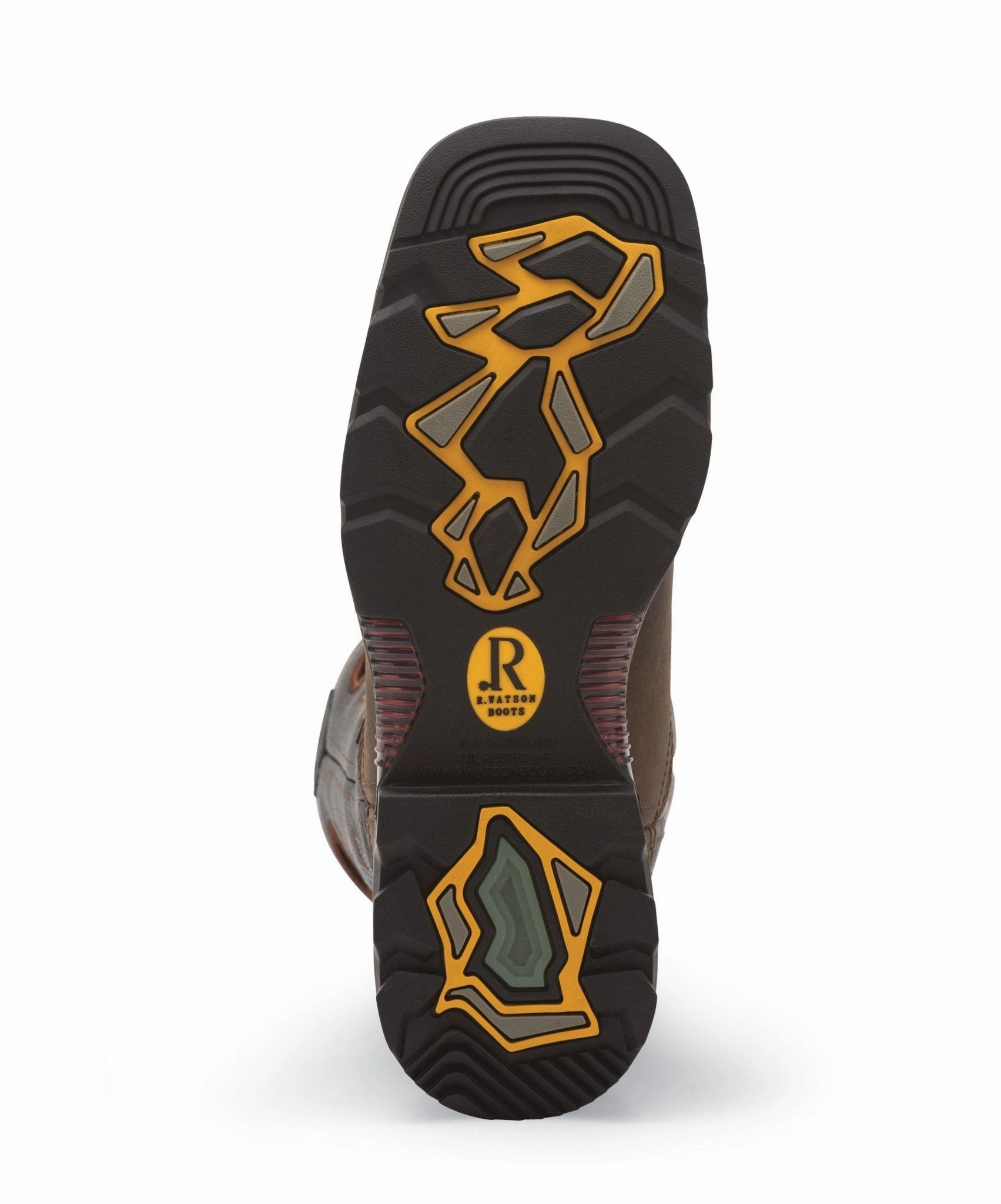 R. Watson Men's 12" Waterproof Coffee Distressed Square Steel Toe Work Boot 12 Inch Lace Up Work Boots