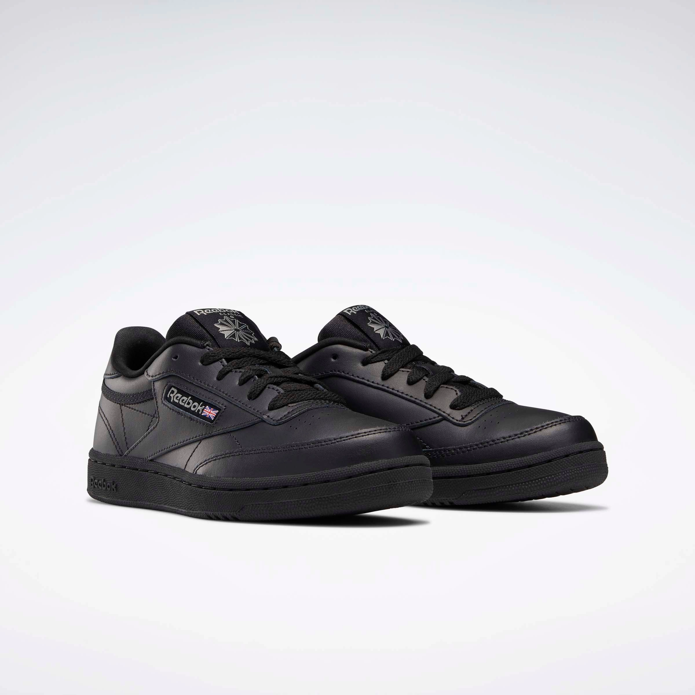 Club C Shoes - Grade School Black/Charcoal-Int Thick Sole Tennis Shoes