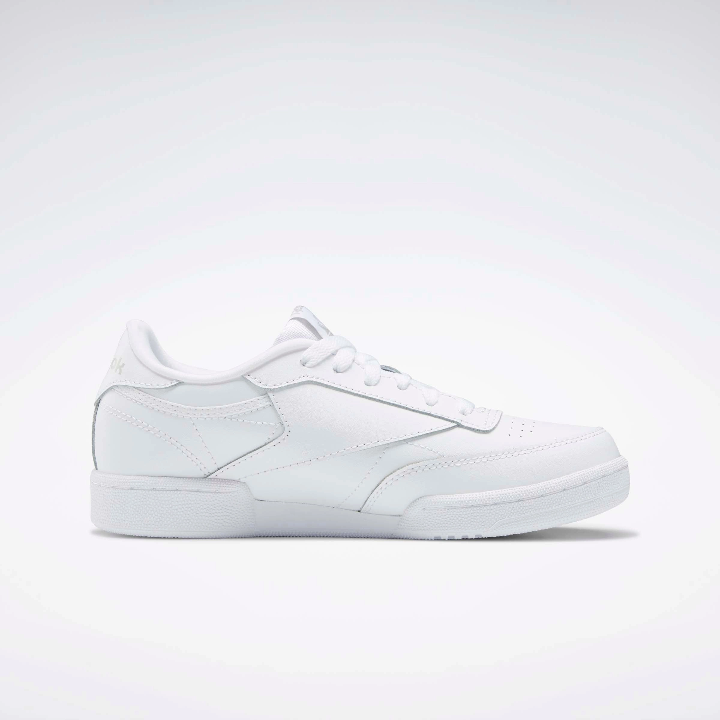Club C Shoes - Grade School White/Sheer Grey-Int Jeweled Tennis Shoes