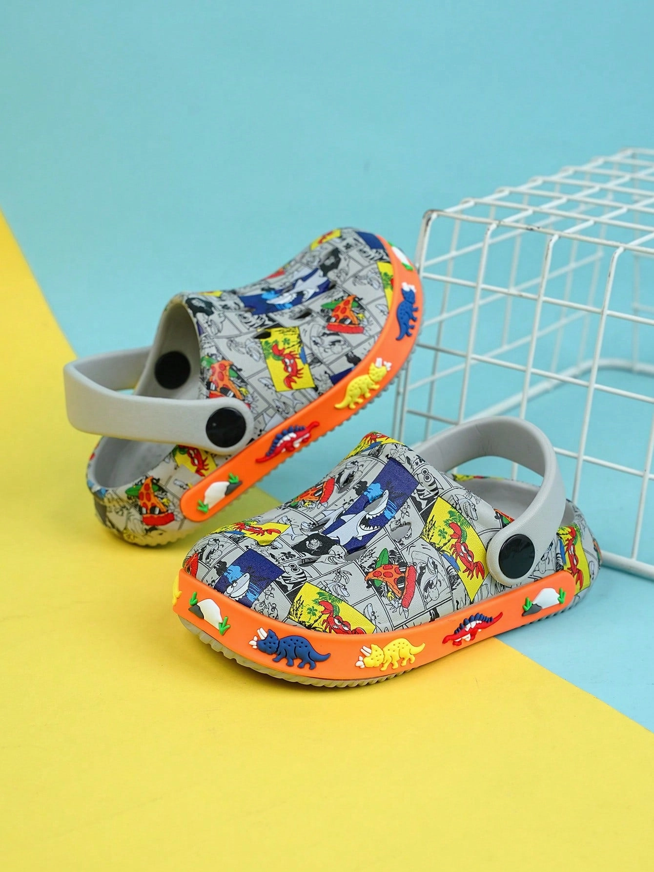 Boys Comic Pattern Hollow Out Vented Clogs For Summer Asics Gt 2160 Casual Shoes