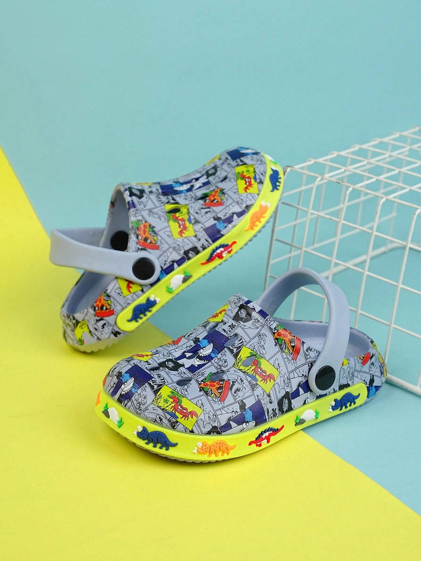 Boys Comic Pattern Hollow Out Vented Clogs For Summer Best Asics Shoe For Supination